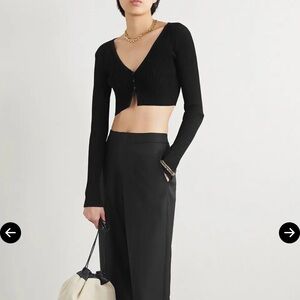 ALC Hallie ribbedknit cropped cardigan